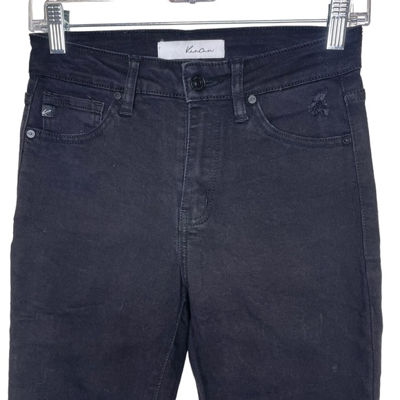 Kancan Women’s Black High Rise Fray Hem Skinny Jeans Size 3/25 - Picture 7 of 13